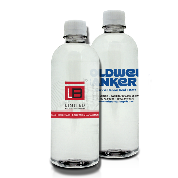 16.9oz Custom Labeled Bottled Water with Ultra-Clear Label