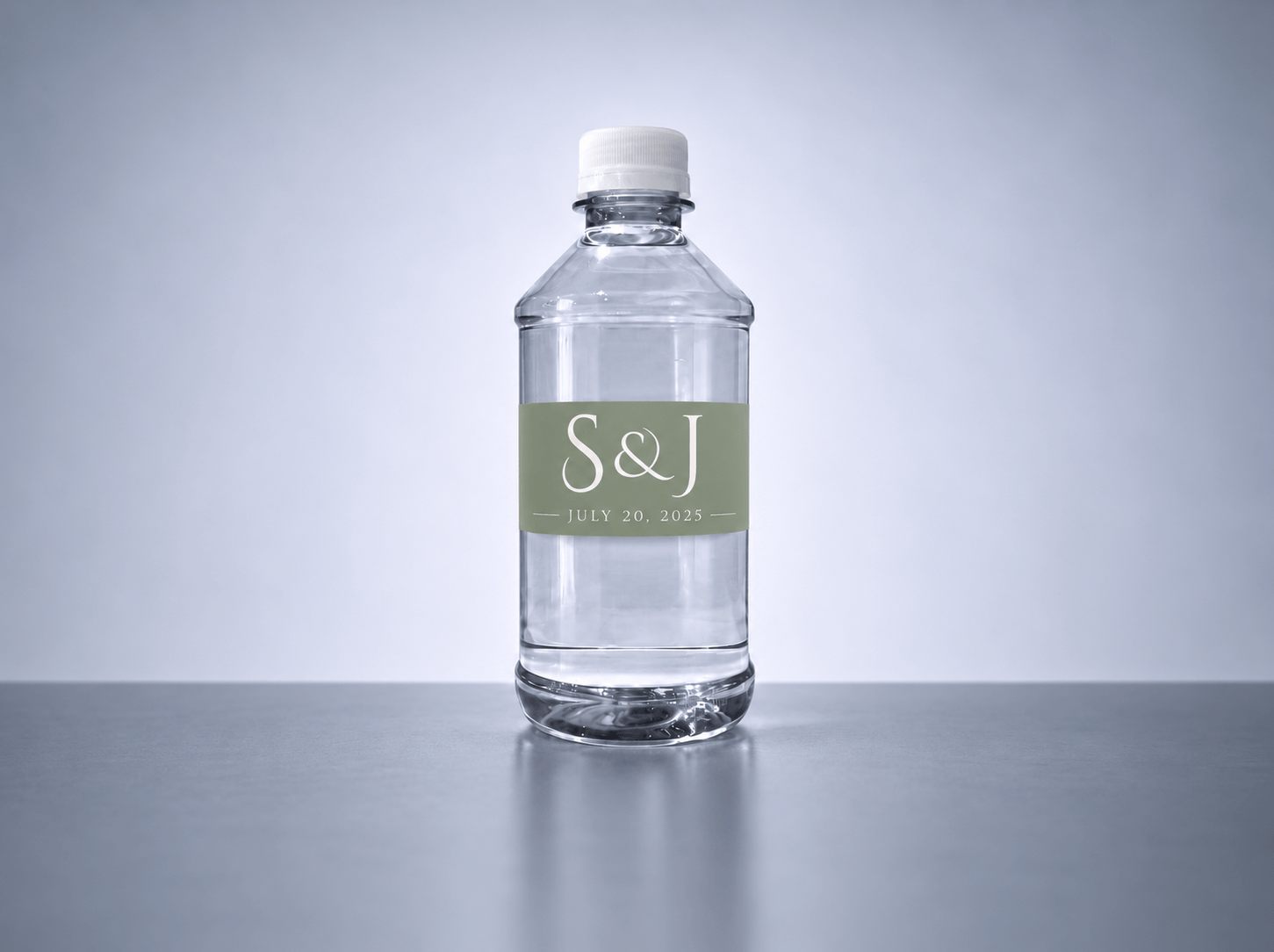 Custom-label water bottle for the S & J wedding