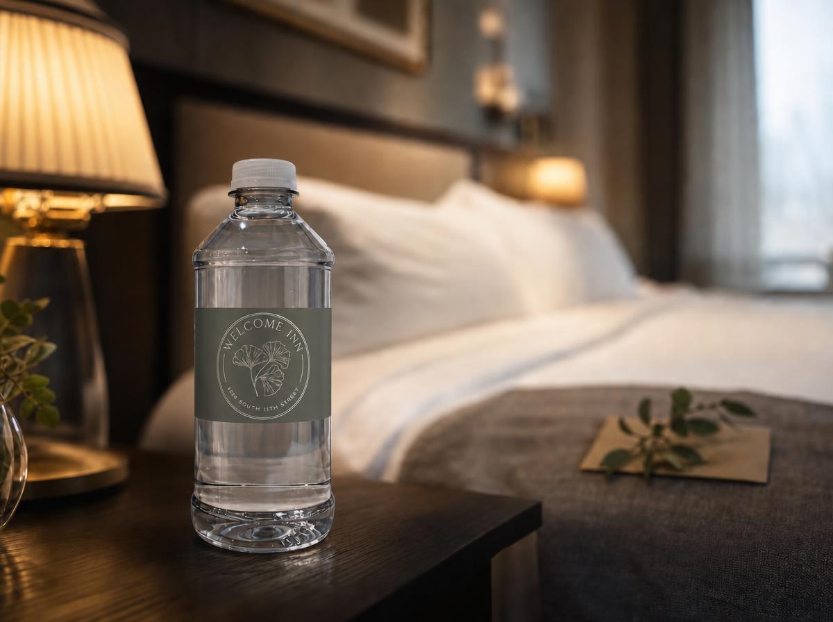 Custom-label bottles for guest service