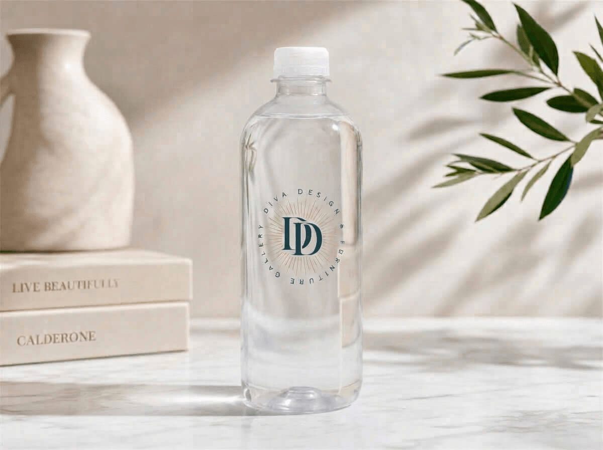 Custom-label bottled water for retail