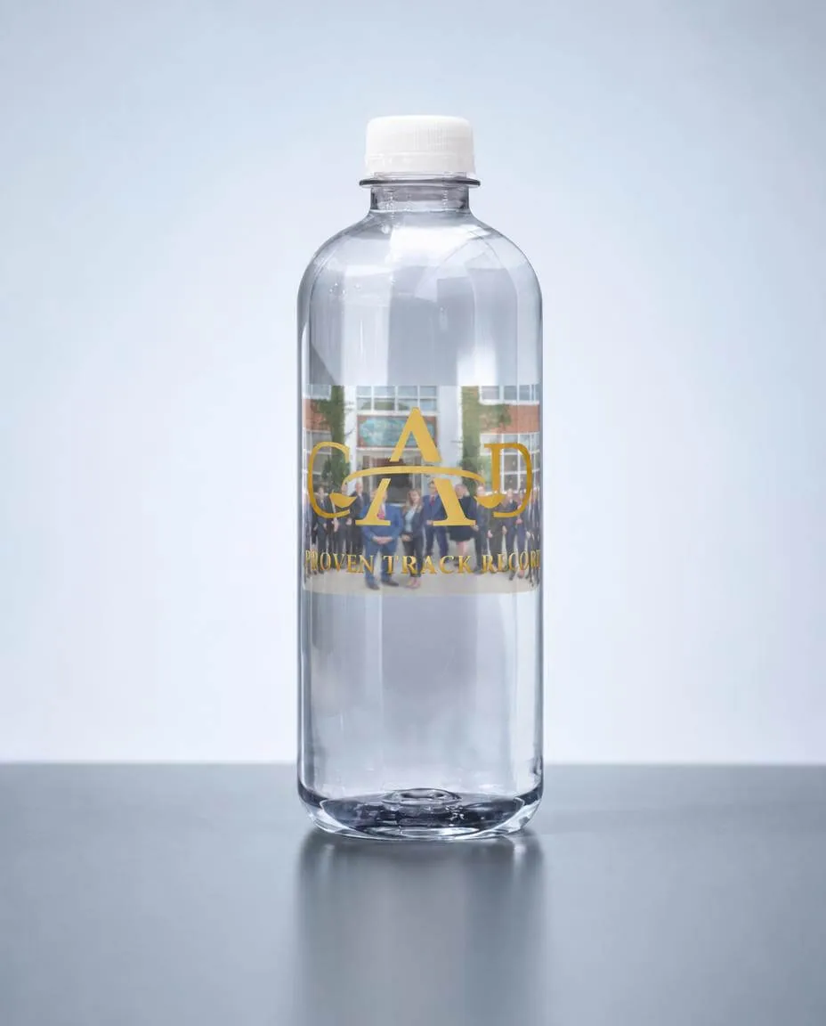 3D Line bottle label close-up